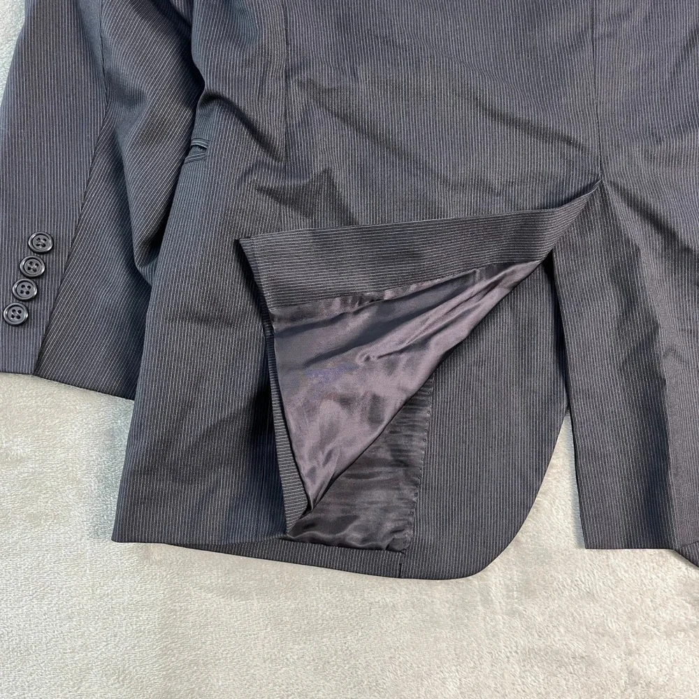 Jos A Bank Signature Collection Blazer Mens 40S Gray Pinstripe Wool Silk Jacket